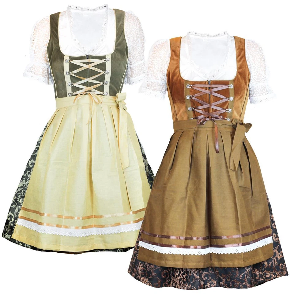 Damen Dirndl Trachtenkleid Festkleid Helene Jaquard Samt  MS-Trachten - Bild 1 von 4
