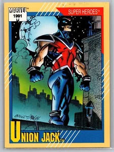 1991 Marvel Impel Trading Cards #24 Union Jack Super Heroes Set Break! NM+ - Bild 1 von 2