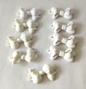 Set of 9 White Plastic Hair Barrettes for Girls 1.75 inch - Picture 1 of 6