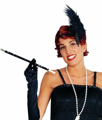 Great Gatsby черный перо обруч для волос 1920-х Flapper головной убор костюм обруч для волос - Изображение 1 из 3