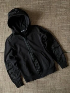 Diesel Nylon Patch Ninja Zip Hoodie Vintage - Picture 1 of 12