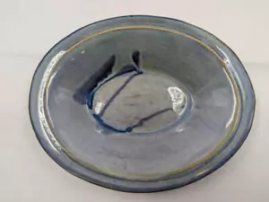 Testato da Fire Pottery, Inc. Piatta ovale ciotola da portata gres smaltato firmata - Foto 1 di 5