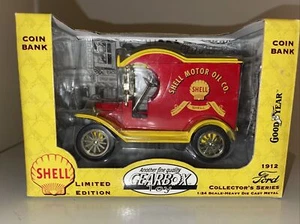 Gearbox Toy 1912 Ford Shell Oil Delivery Car Goodyear Coin Bank 1/24 Scale 76503 - Picture 1 of 5