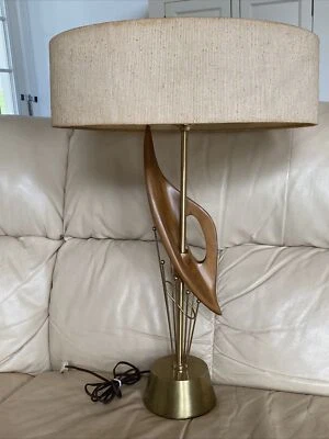1960s MCM Mid Century Modern Sculptural Rembrandt Lamp Sculptured Carved Wood - Image 1 of 4