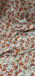 Ivory Multicoloured Floral 100% Japanese Cotton Fabric 58'' PRICE PER METER - Bild 1 von 2