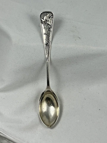 Spoon Souvenir  Sterling Silver Salem Witch 1890's  D. Low Durgin Broom Cover