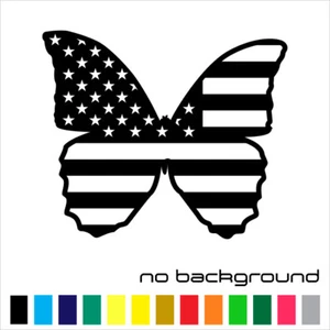 Butterfly USA Flag Sticker Vinyl Decal - American United States Wall Car Window - Picture 1 of 17