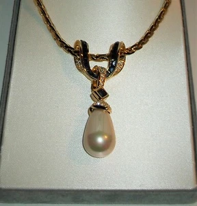 NIB NOLAN MILLER NEWPORT CRYSTAL & FAUX PEARL ENSEMBLE PENDANT CHAIN NECKLACE  - Picture 1 of 7