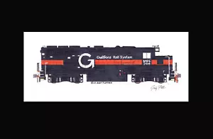 Guilford (Maine Central) GP40 #306 11""x17"" estampado enmarañado firmado por Andy Fletcher - Imagen 1 de 1