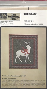 DIESER PATCHWORK-PLATZ #C-5 24"x25" DER HIRSCH WANDBEHANG SCHNITTMUSTER ©1983 - Bild 1 von 2