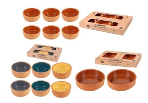 Juego de 2 platos de tapas de terracota cazuelas españolas para servir tazones de oliva esmaltados - Imagen 1 de 20