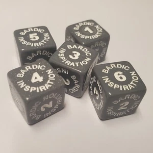 Dados de inspiración bárdica compatibles con mazmorras y dragones (paquete de 5) D&D DND - Imagen 1 de 3