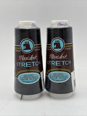 Maxi-Lock Stretch Serger Cone Thread 2,000yd Black 036771745598 2 PACK - Image 1 of 3