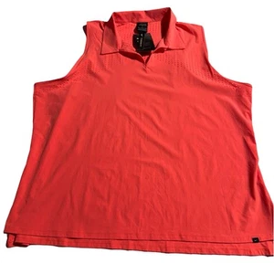 Nike Flex Golf Women's Dry Ace Sleeveless Polo Shirt Coral Size XXL 2XL NWT - Picture 1 of 9