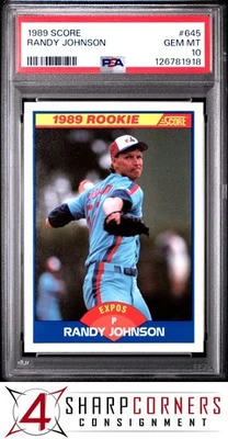 1989 SCORE #645 RANDY JOHNSON RC EXPOS HOF PSA 10 - Imagem 1 de 3
