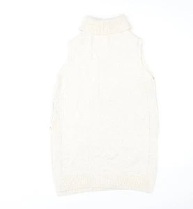 Next Women's Beige Roll Neck Sleeveless Vest Size 12 - Picture 1 of 12