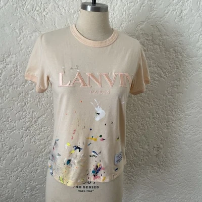 Lanvin Gallery Dept. Graphic T-Shirt Apricot Pink Splatter Paint Unisex Sz Small - Image 1 of 4