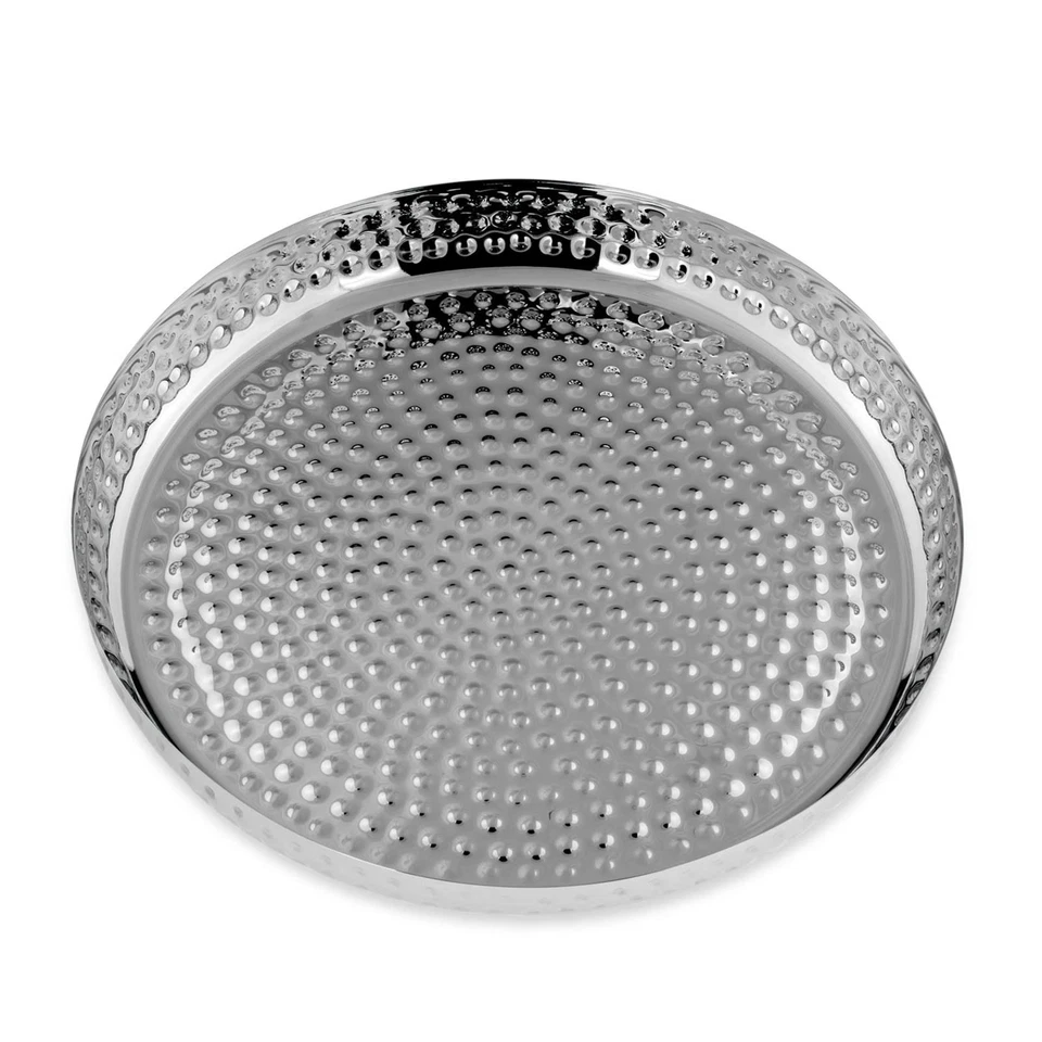 Serviertablett Edelstahl Ø 30 cm Großes rundes Gastro-Tablett 3.5 cm hoher Rand - Bild 1 von 1