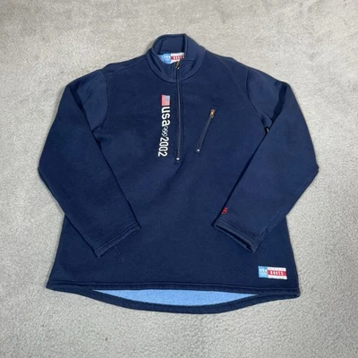 Vintage Roots Jacket Mens Medium Blue 2002 USA Olympic Team 1/4 Zip Sweatshirt - Image 1 of 4