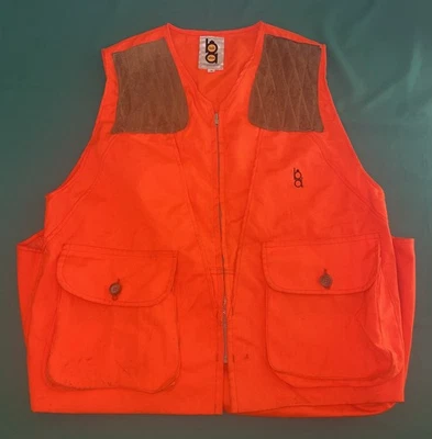 Vintage Bob Allen Hunting Vest Size XL Canvas USA Orange Duck Bird Shooting - Image 1 of 4