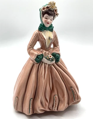 "Estatuilla de colección Florence Ceramics "Sue Ellen" rosa polvoriento con cabello castaño 8"" Foto 1 de 4