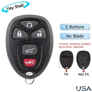 For 2008 2009 2010 2011 2012 2013 GMC Acadia Remote Key Fob Shell Case 5 Button - Picture 1 of 9