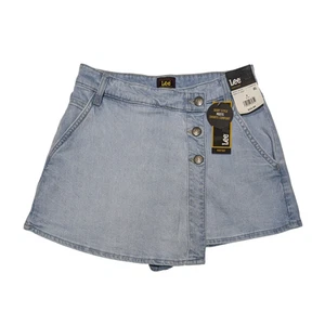 New LEE Denim Wrap Skort Skirt Shorts Womens 4 Blue Jean Light Wash Denim NWT - Bild 1 von 10