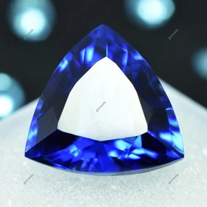 9 Ct Natural Flawless Ceylon Blue Loose Sapphire Trillion Cut Certified Gemstone - Picture 1 of 9