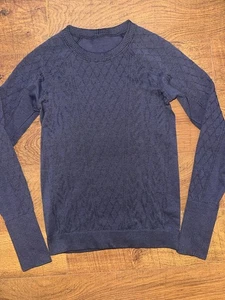 LULULEMON DARK NAVY THERMO TEXTURED RUNNING TOP! 4 - Bild 1 von 4
