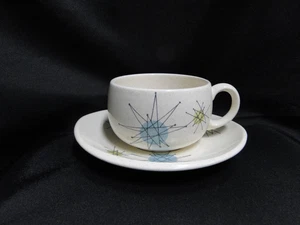 Franciscan Starburst, Atomic Star Design, MCM: Cup & Saucer Set, 2 1/4" - Picture 1 of 11