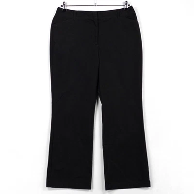 Lands' End Pants Womens 12 Black Bootcut Flat Front Pockets Business Casual - Image 1 of 4