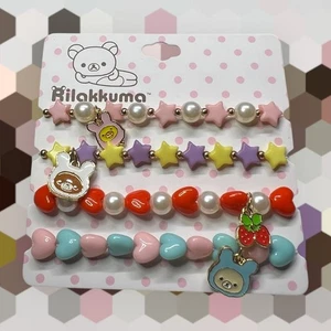 Sanrio San-X Rilakkuma Beaded Bracelet Set of 4 - Picture 1 of 4