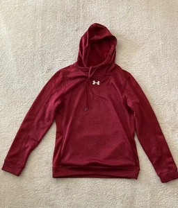 Under Armour Cold Gear Pullover Hoodie Mens Size S Red Long Sleeve - Picture 1 of 6