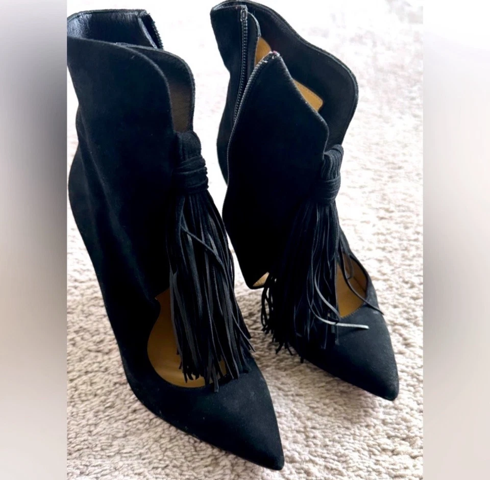 Bota de tornozelo Christian Louboutin Lipbooty feminina camurça tamanho 35 euro ou 5 EUA - Imagem 1 de 4