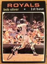 1971 Topps Bob Oliver Baseball Card #470 Royals First Base Low-Grade