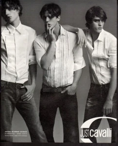Vintage Print Werbung Werbung Mode Herren Just Cavalli 3 sexy Männer weiße Hemden - Bild 1 von 1