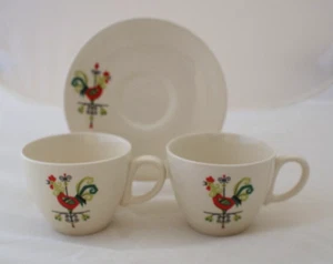 Taza de té y 1 platillo vintage Gallo 2 tazas de té, mediados de siglo moderno años 50-60, usado en excelente estado - Imagen 1 de 2