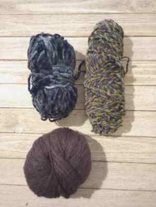 yarn crochet knit chenille plus extras mixed lot skeins 6 ounce 3pc set - Picture 1 of 2