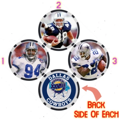 COWBOYS SUPER BOWL XXVIII PLAYERS - 3 POKER CHIP SET - Image 1 of 2