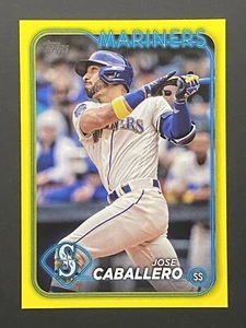 2024 Topps Yellow Border #495 Jose Caballero Seattle Mariners - Picture 1 of 3