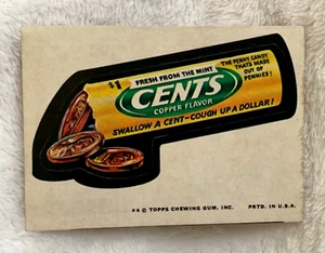 VTG Topps 1974 Wacky Packages Cents Fresh From The Mint Copper Flavor Sticker * - Picture 1 of 6