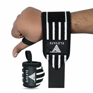 2 x Elevate Weight Lifting Wrist Wraps MMA Gym Training Bodybuilding 16 24 30 - Picture 1 of 19