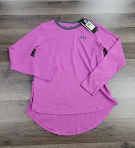 Under Armour Long Sleeve Shirt Youth Girls Medium Purple Open Back Loose Fit NWT - Picture 1 of 11