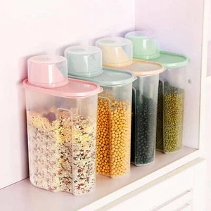 4 Pcs Airtight Cereal Containers Dispenser Food Storage Dry Food Kitchen 1.9L UK - Picture 1 of 12
