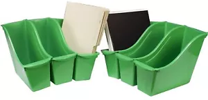 Store Small Book Bin “ Interlocking Plastic Organizer For Home Office And Classr - Picture 1 of 12