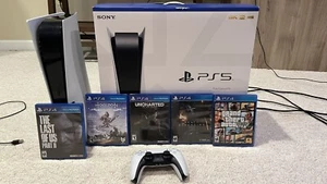Original PS5 Disc Console With 5 Games - Picture 1 of 24