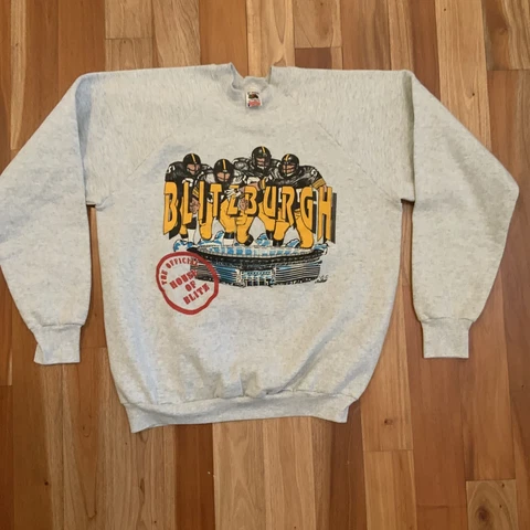 Vintage 90s Pittsburgh Steelers Crewneck Sweatshirt XL Gray Blitzburgh NFL 1995 Cover