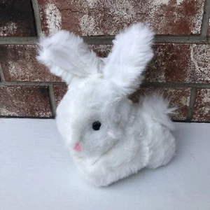 Gund White Bunny Rabbit Plush 6" Vintage 1982 Rattle Bell Baby Fluffy Realistic - Picture 1 of 11