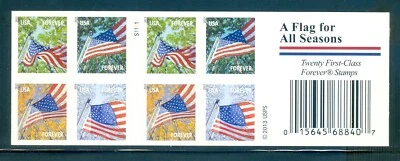 US 4785d Flag for All Seasons, 2013, genuine unfolded Booklet/20, S1111, MNH - Image 1 of 2