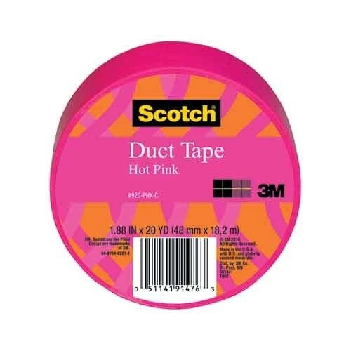 Scotch Duct Tape 1.88"X20 Yds Hot Pink School Office Home Crafts Decorating - Image 1 of 1